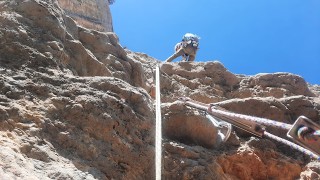 *** Eva Solans (105m, 6b, V+ oblig) + Vilanova Jove (55m, 6a/Ae) Roques del Pelat, Vilanova de Meià