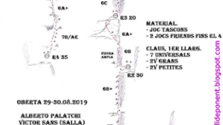Xaló Xaló (variant d'entrada), 7b (6b ob), Paret de les Gralles, Serra Carbonera