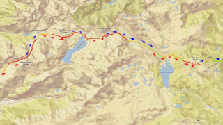 Travessa entre el Col de Porté (1920 mts.) i l'estació de Les Angles (1640 mts.)