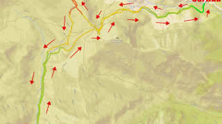 Bastiments (2881 mts.), Refugi de Coma de Vaca (1995 mts.), Coll de la Marrana (2530 mts.), Aparcament inferior Vallter (1995 mts.)