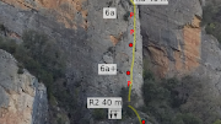La Olla de Martín. 130 mts. 6a+. Agulla de San Martín. Montrebei