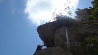 *** Ozono (70m, 6b o 6a/A1), Pic del Martell, Garraf