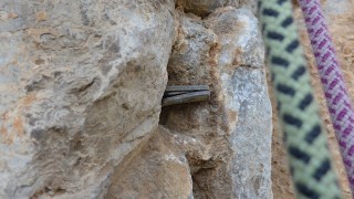 *** Almendáriz (125m, 6a), Pic del Martell, Garraf