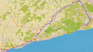 Gavà- Martorell- Vilafranca del Penedès- Coma-ruga- Tarragona per muntanya.